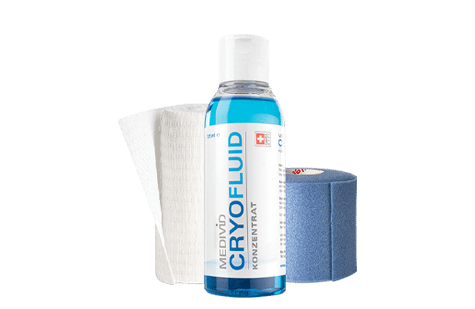 MEDIVID CRYO Set zum Kühlen von Sehnen, Bändern, Gelenken, Muskeln, Verletzungen, Schmerzen, Entzündung, Schwellung